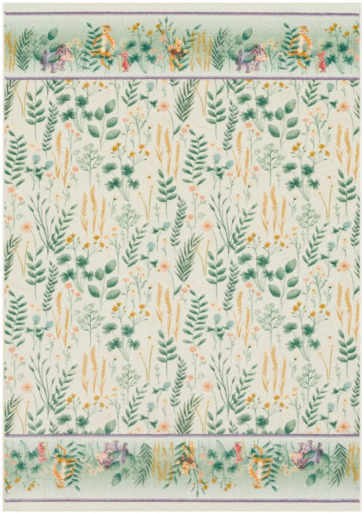 Kids Disney Winnie The Pooh Meadow Garden White 3' x 5' Rug - Thumbnail - Image 1