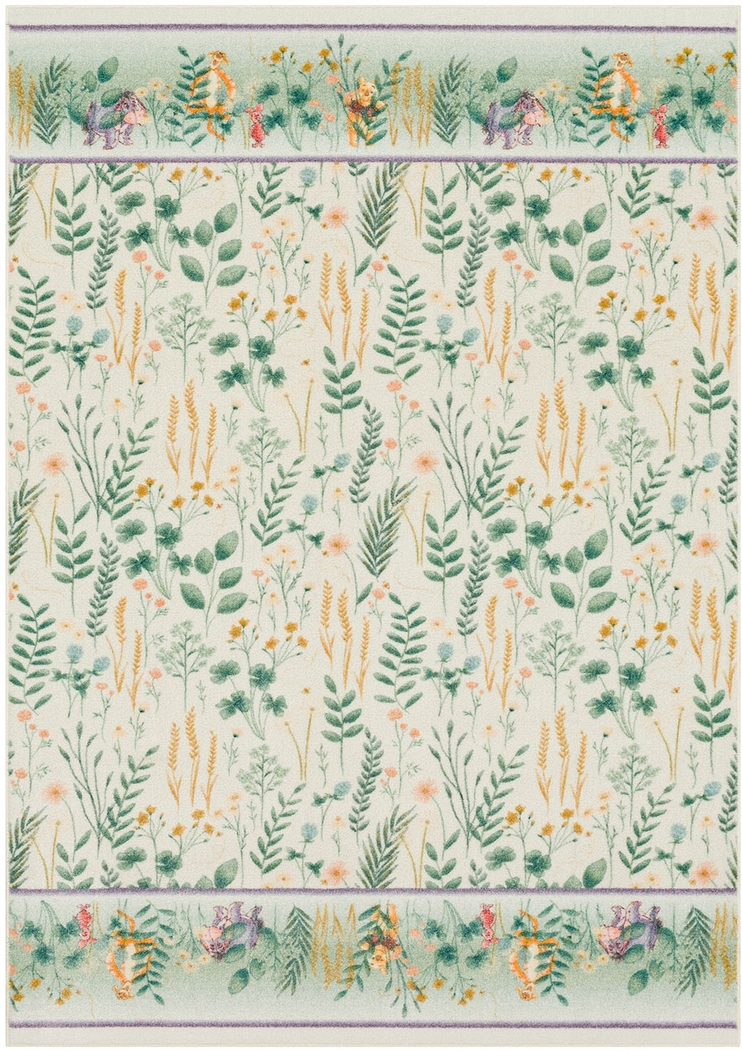 Kids Disney Winnie The Pooh Meadow Garden White 8' x 10' Rug - Thumbnail - Image 1