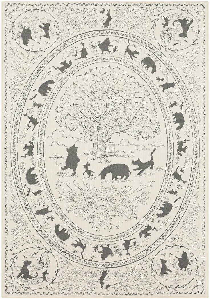 Kids Disney Winnie The Pooh Story Time White 5' x 7' Rug - Thumbnail - Image 1