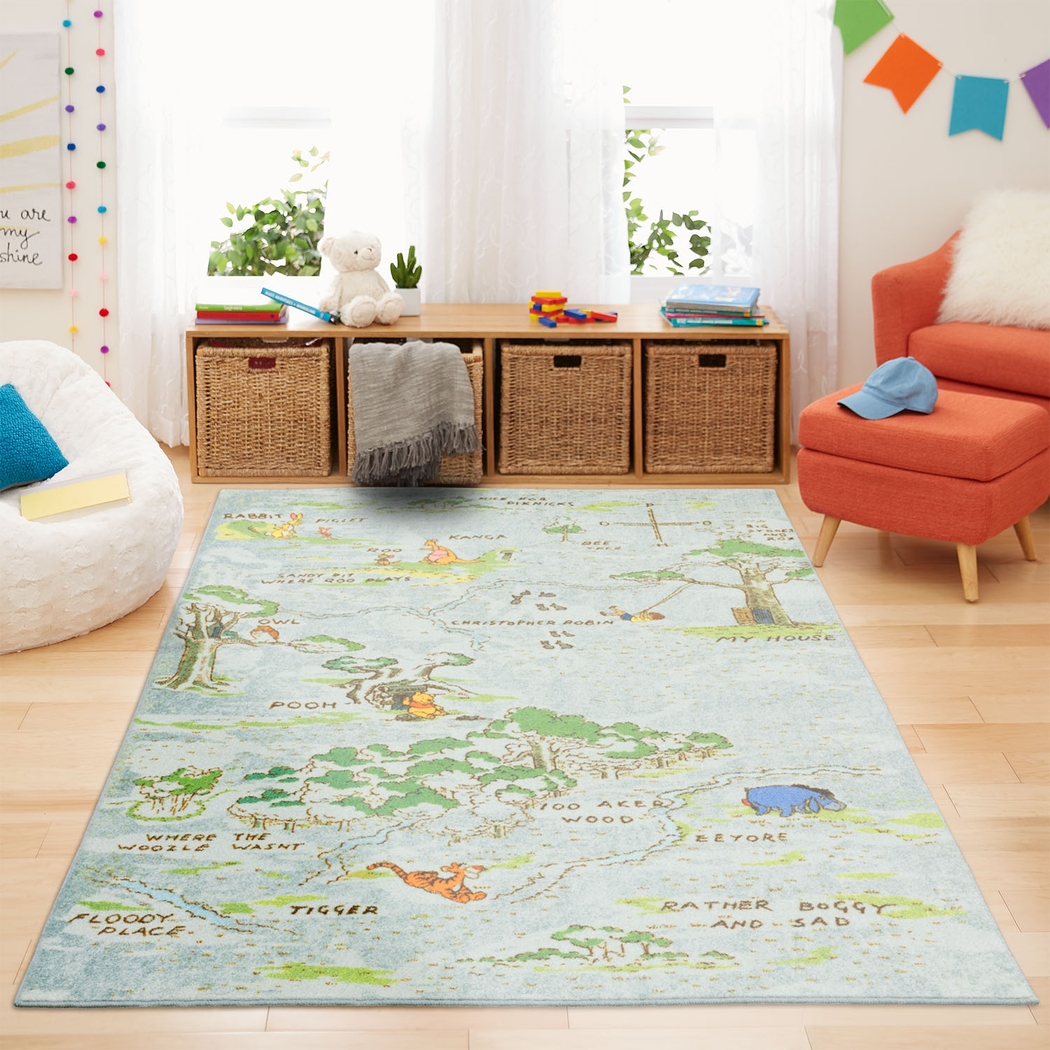 Kids Disney Winnie The Pooh Vintage 100 Acre Woods White 3' x 5' Rug - Thumbnail - Image 4