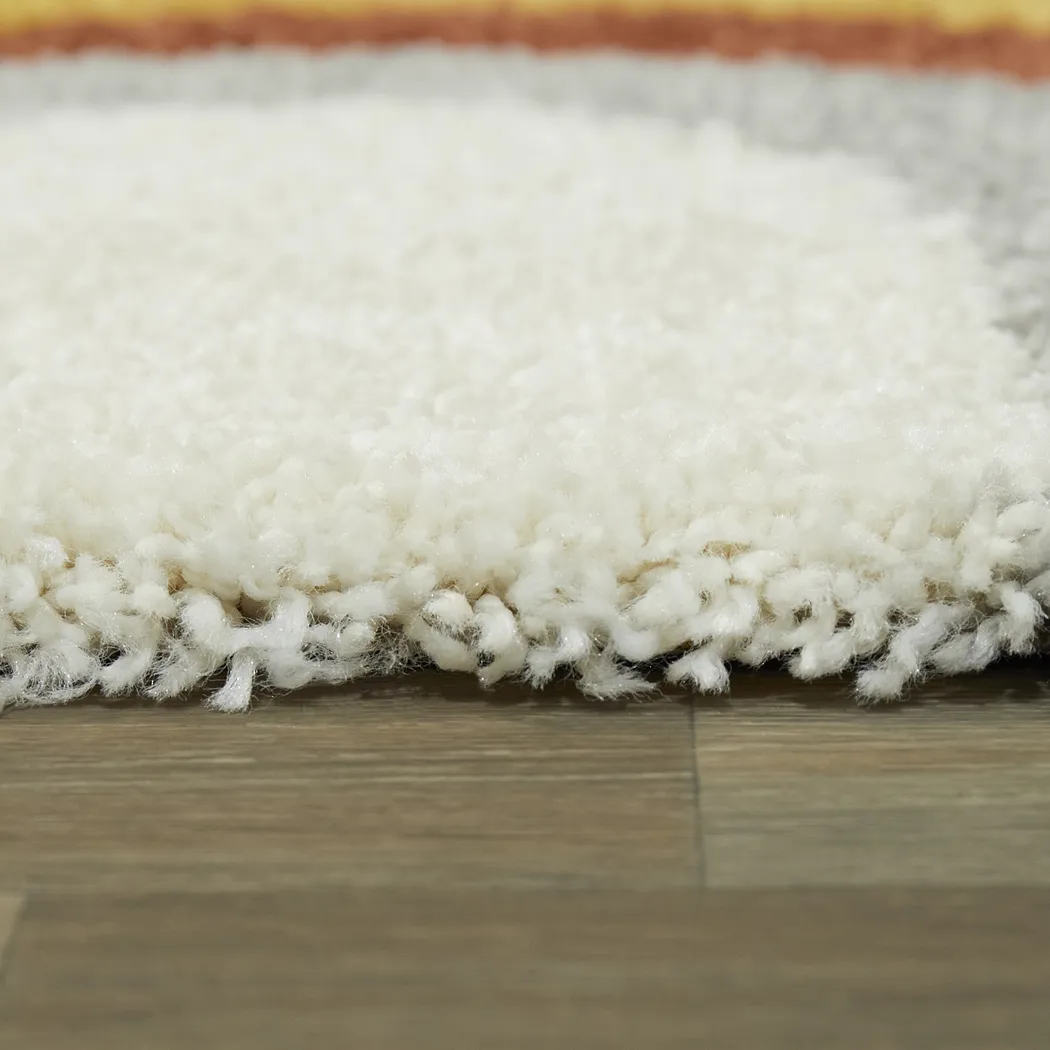 Kids Double Rainbow Cream 5'3 x 7' Rug - Thumbnail - Image 5