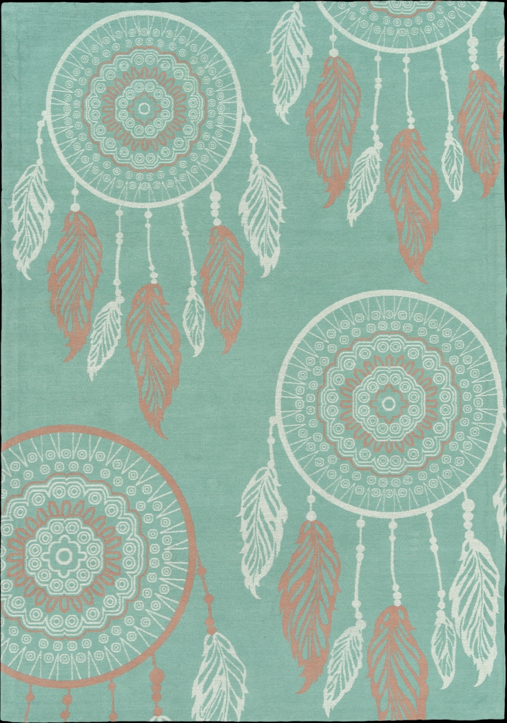 Kids Dream Catcher Blue 7' x 9' Rug - Thumbnail - Image 1