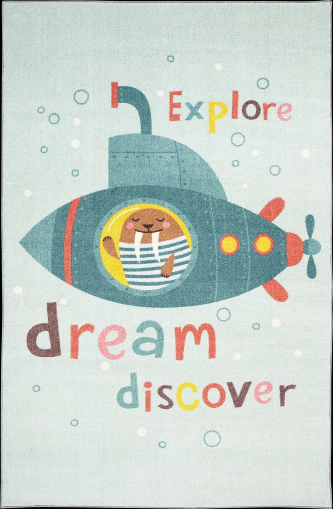 Kids Dream Diving Aqua 5' x 8' Rug - Thumbnail - Image 1