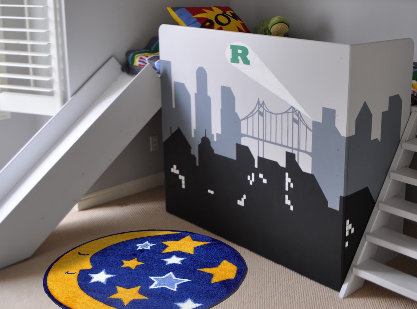 Kids Dreamy Sky Blue 3' x 3' Rug - Thumbnail - Image 2