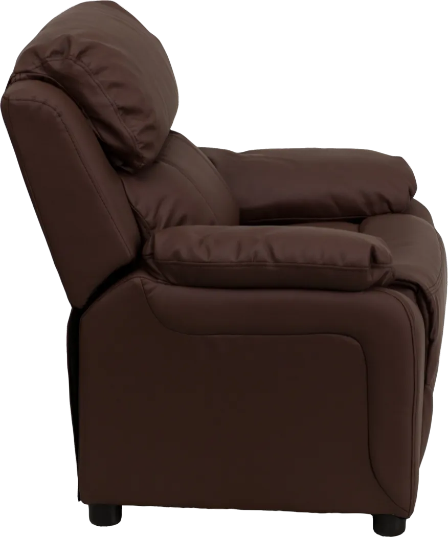 Kids Dreux Brown Recliner - Thumbnail - Image 2