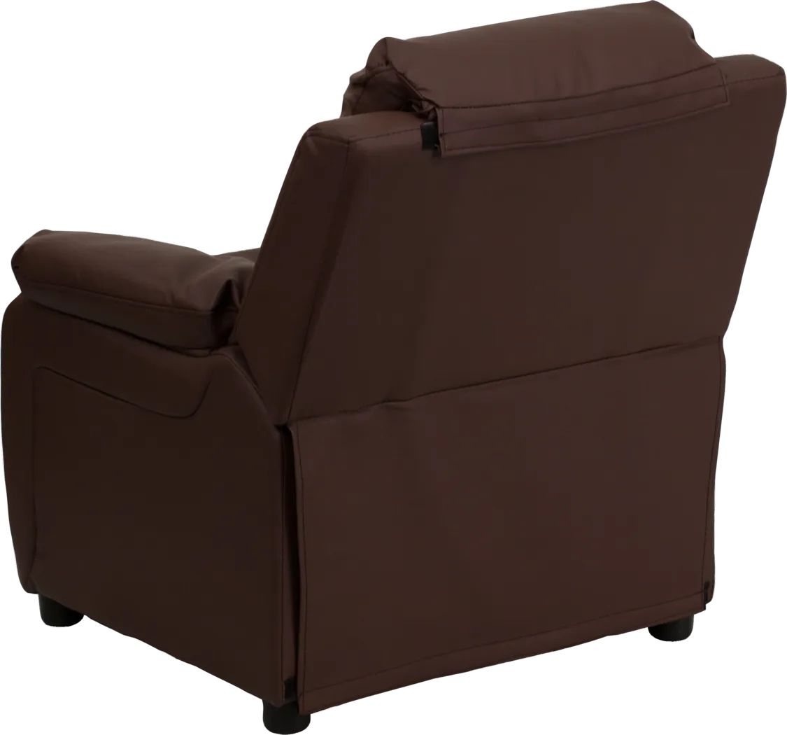 Kids Dreux Brown Recliner - Thumbnail - Image 3
