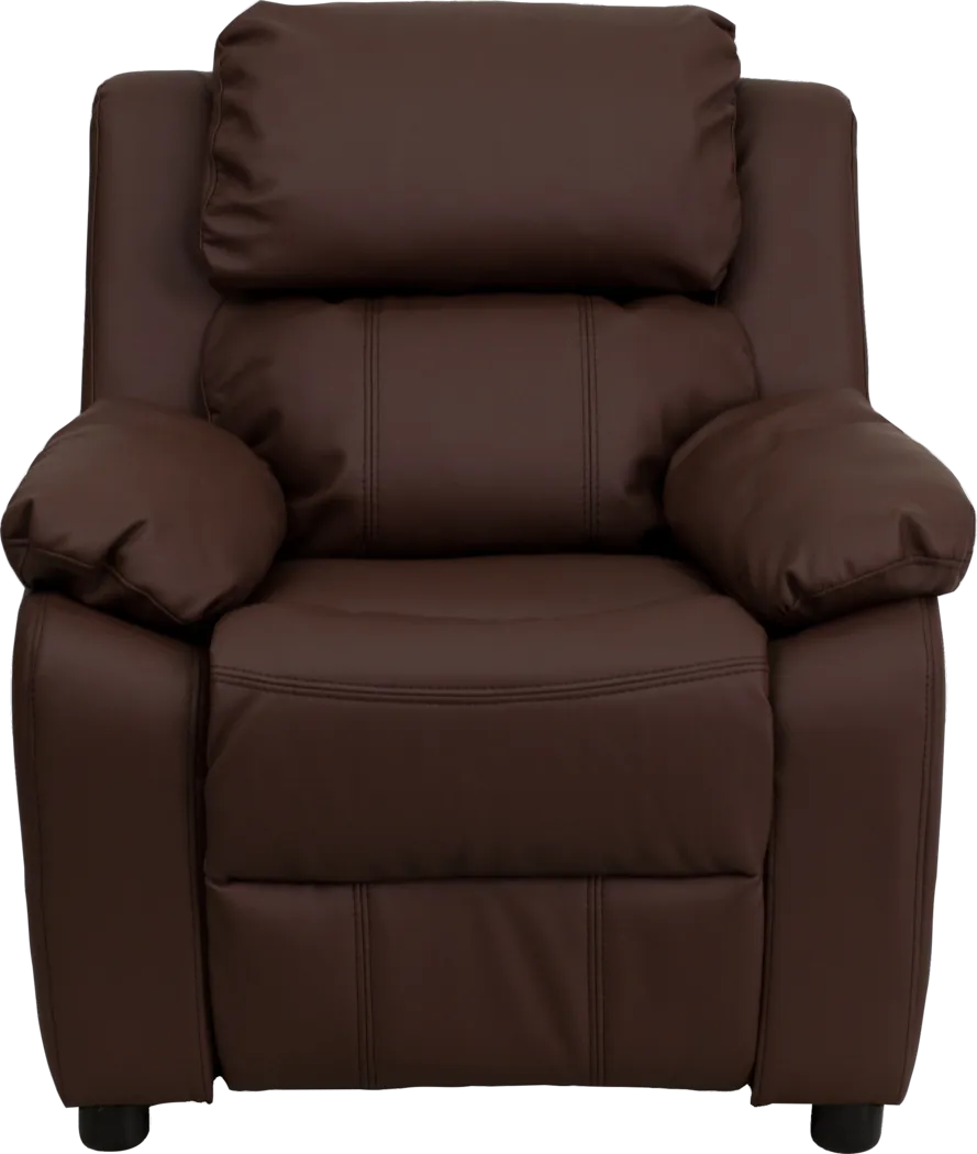Kids Dreux Brown Recliner - Thumbnail - Image 4