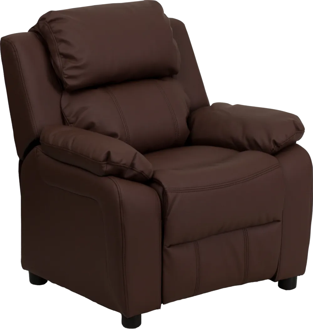 Kids Dreux Brown Recliner - Thumbnail - Image 1