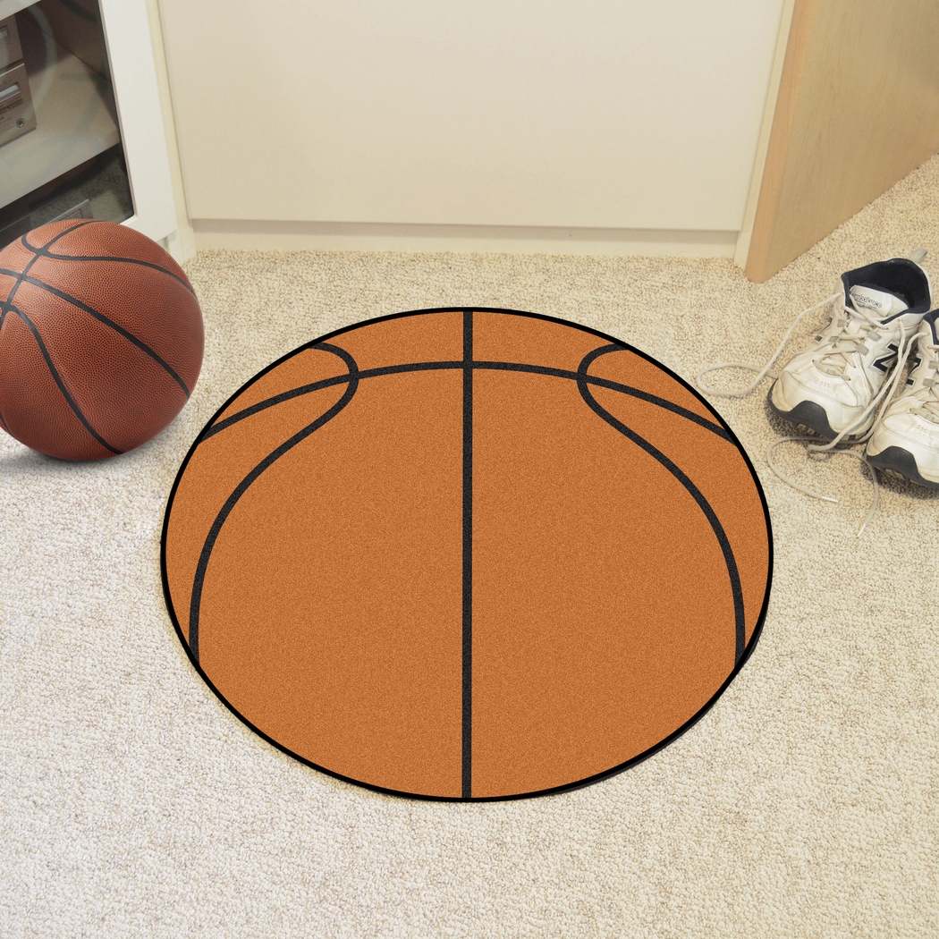 Kids Dribble Up Brown 27 in. Round Rug - Thumbnail - Image 2