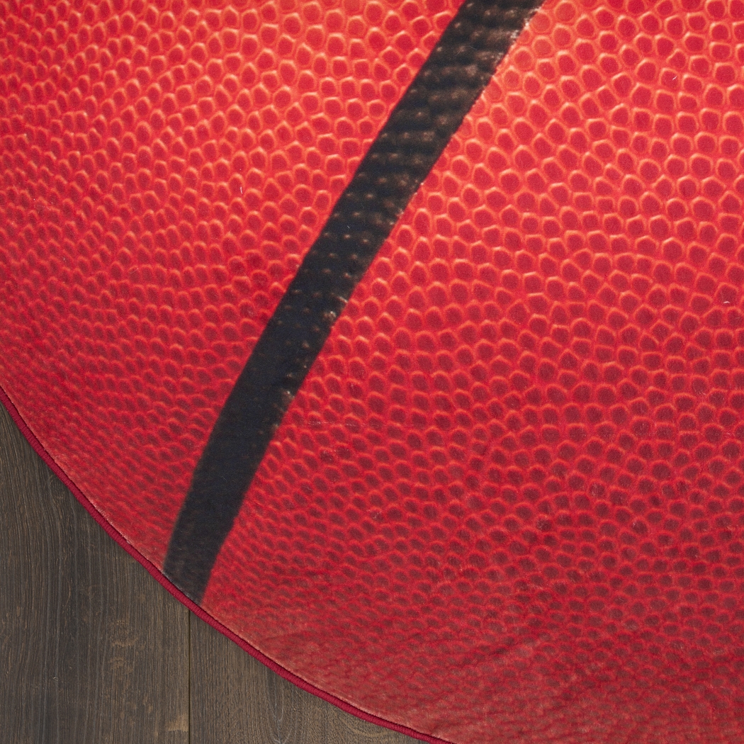 Kids Dribble Zone Orange 5' Round Rug - Thumbnail - Image 3