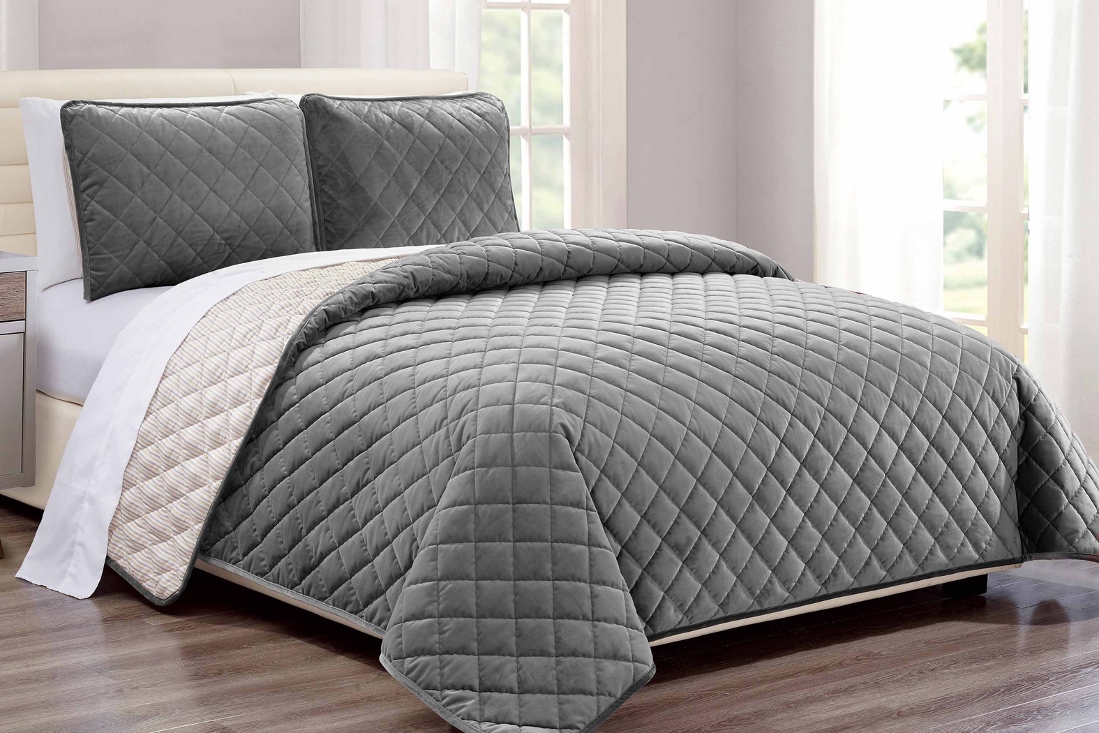 Kids Earthy Tones Gray 2 Pc Twin Comforter Set - Thumbnail - Image 1