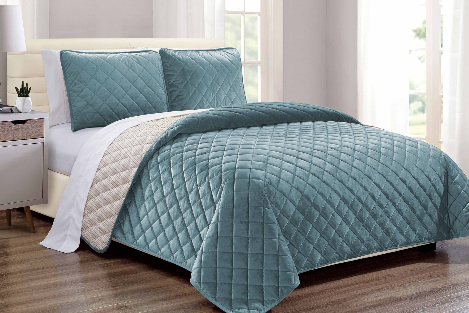 Kids Earthy Tones Teal 2 Pc Twin Comforter Set - Thumbnail - Image 1