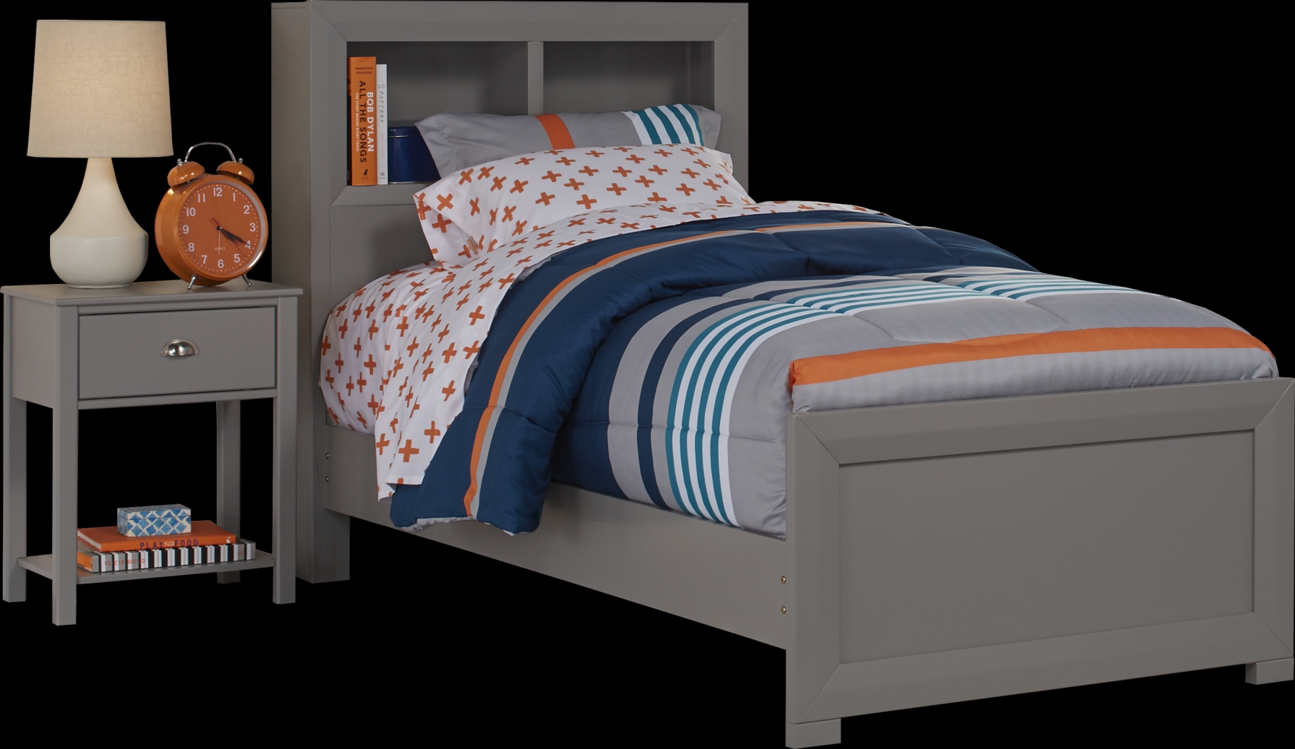 Kids Edgegrove Gray 2 Pc Twin Bookcase Bedroom - Thumbnail - Image 1
