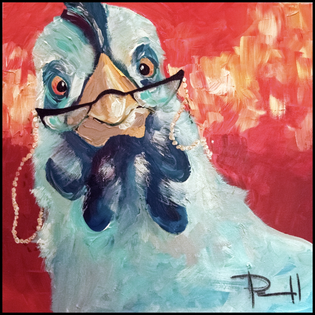 Kids Educated Chicken Blue Artwork - Thumbnail - Image 1