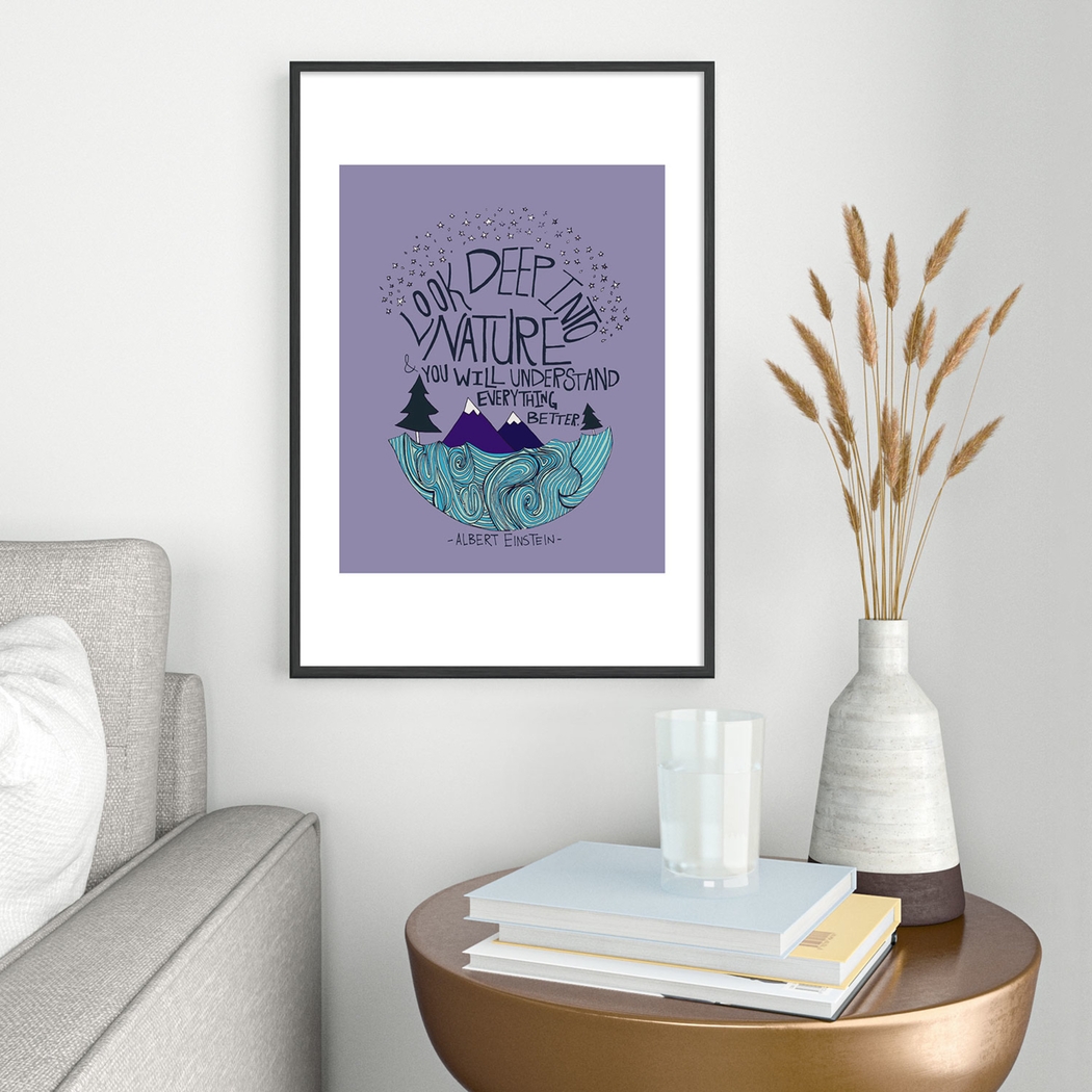 Kids Einstein Nature Blue Metal Framed Print - Thumbnail - Image 2