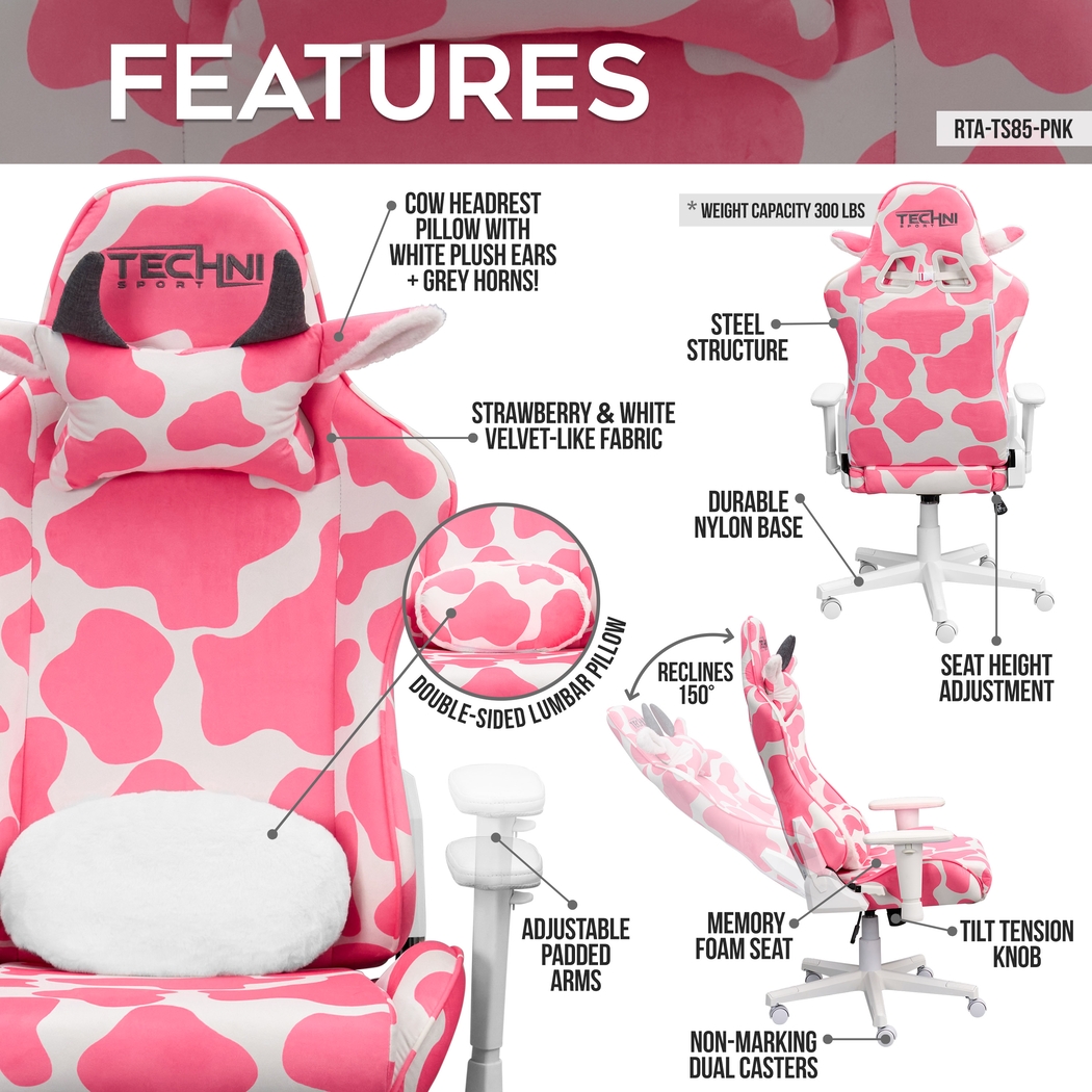 Eldoki Pink Gaming Chair - Thumbnail - Image 3