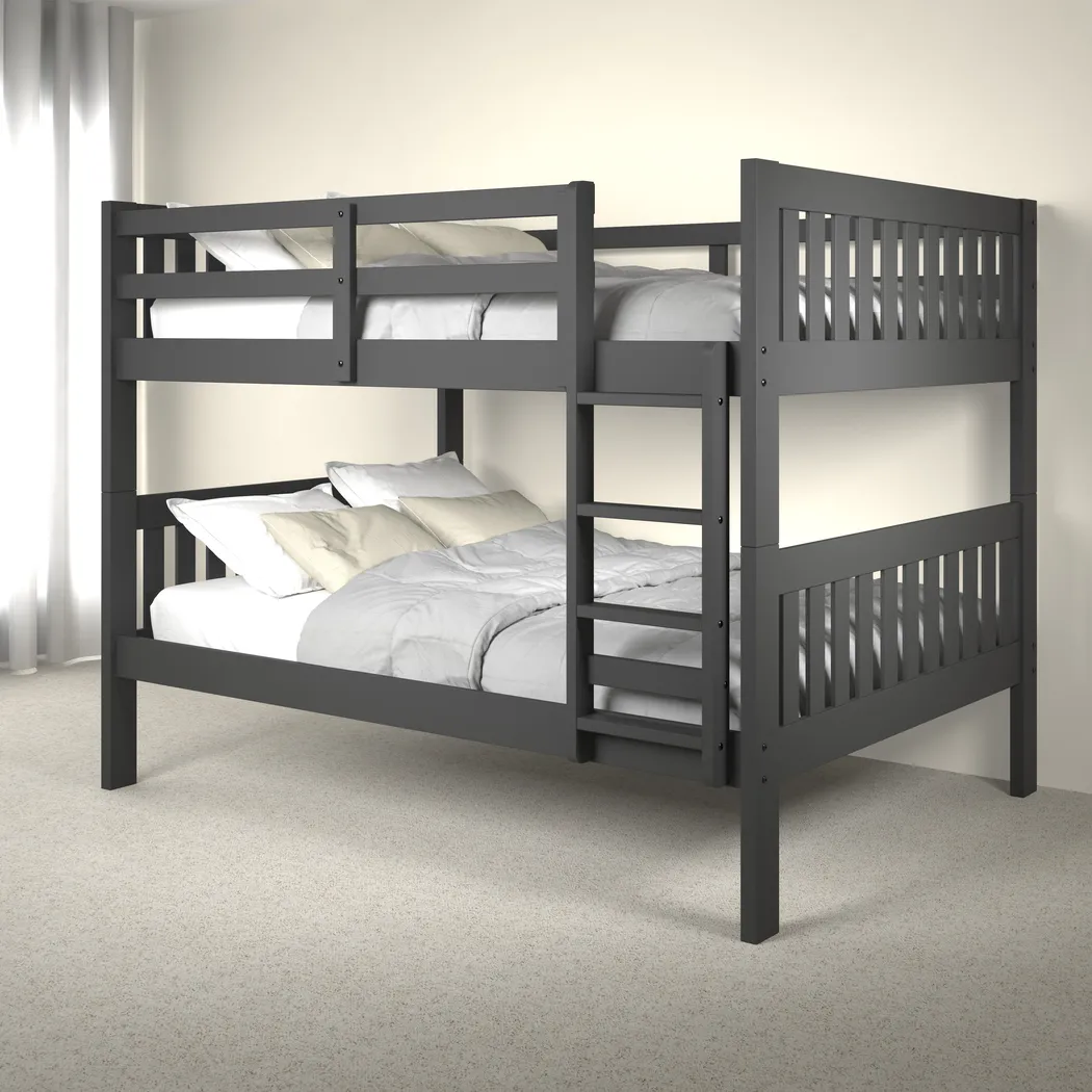 Kids Eleonara I Dark Gray Full/Full Bunk Bed - Thumbnail - Image 2