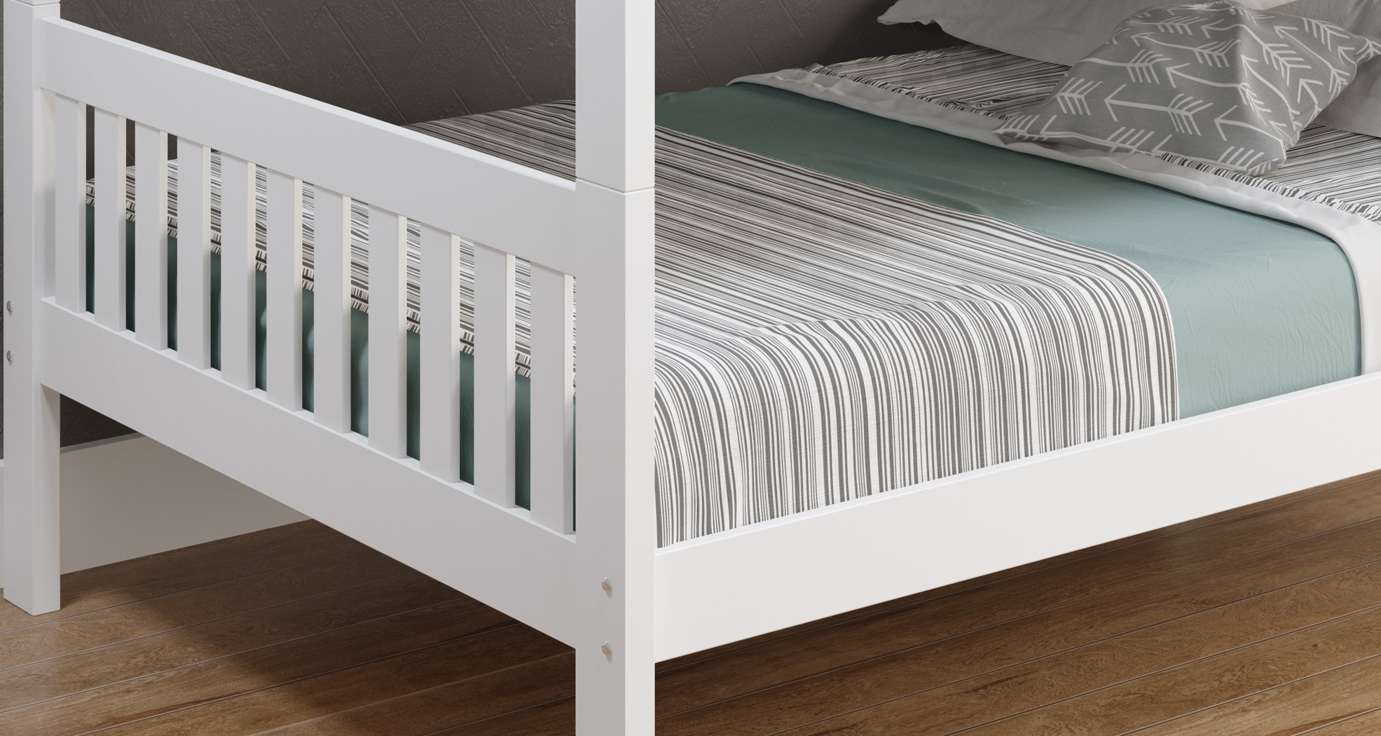 Kids Eleonara I White Full/Full Bunk Bed - Thumbnail - Image 3