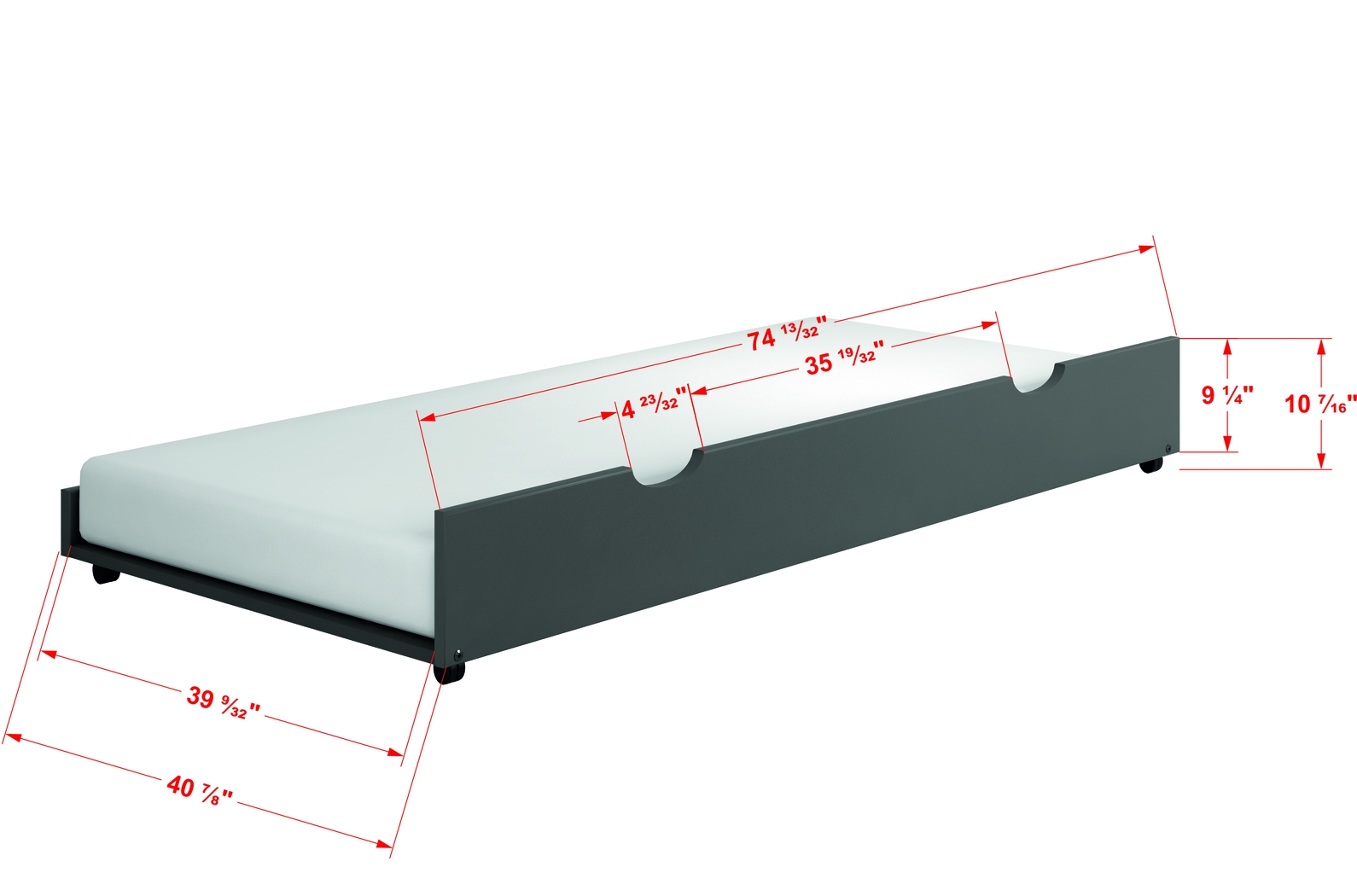 Kids Eleonara II Dark Gray Full/Full Bunk Bed with Trundle - Thumbnail - Image 5