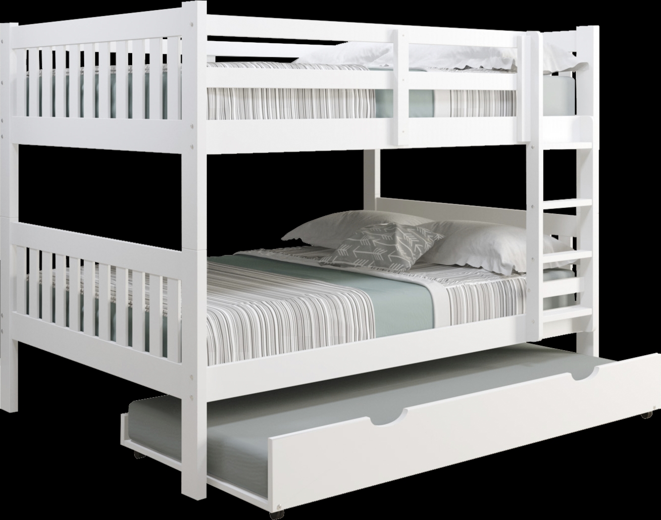 Kids Eleonara II White Full/Full Bunk Bed with Trundle - Thumbnail - Image 1