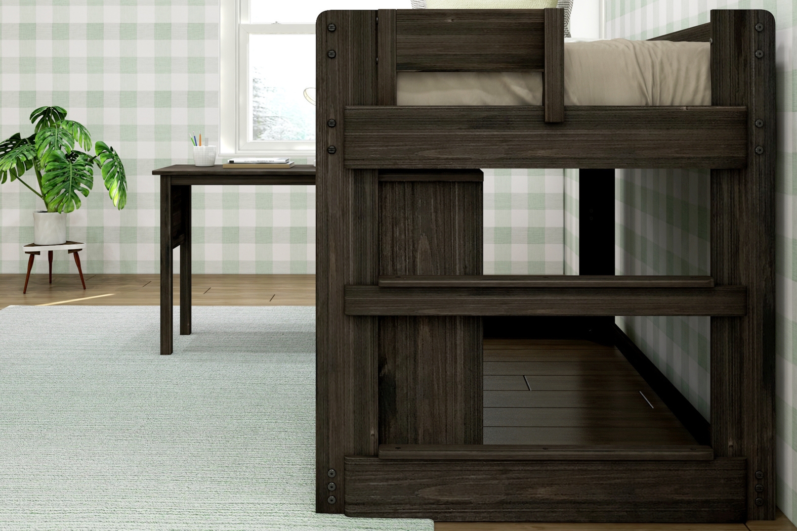 Kids Eliska I Brown Twin Loft Bed with Dresser, Bookcase, and Desk - Thumbnail - Image 5