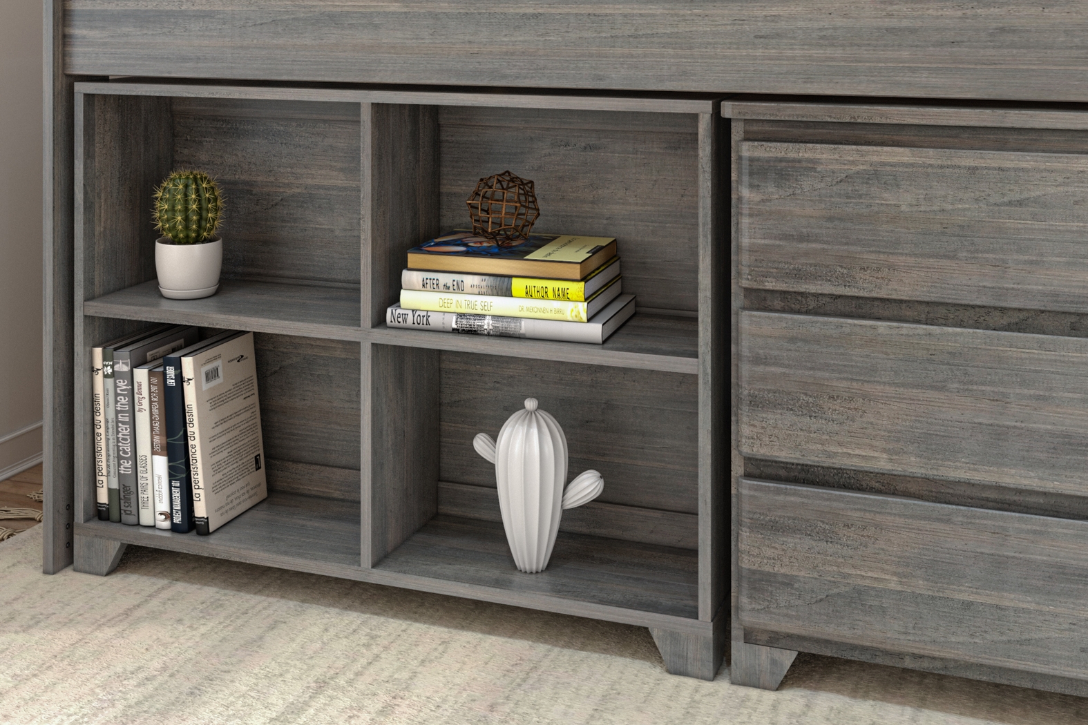 Kids Eliska II Gray Twin Loft Bed with Dresser & Bookcase - Thumbnail - Image 5