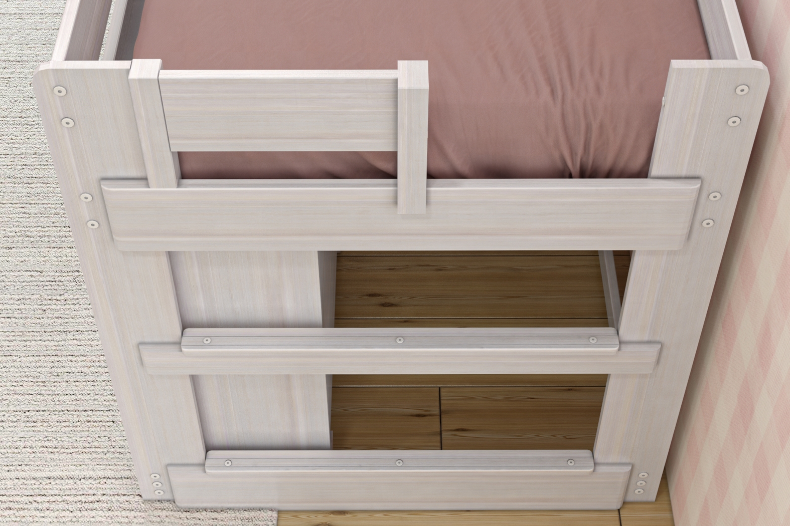 Kids Eliska II White Twin Loft Bed with Dresser & Bookcase - Thumbnail - Image 5