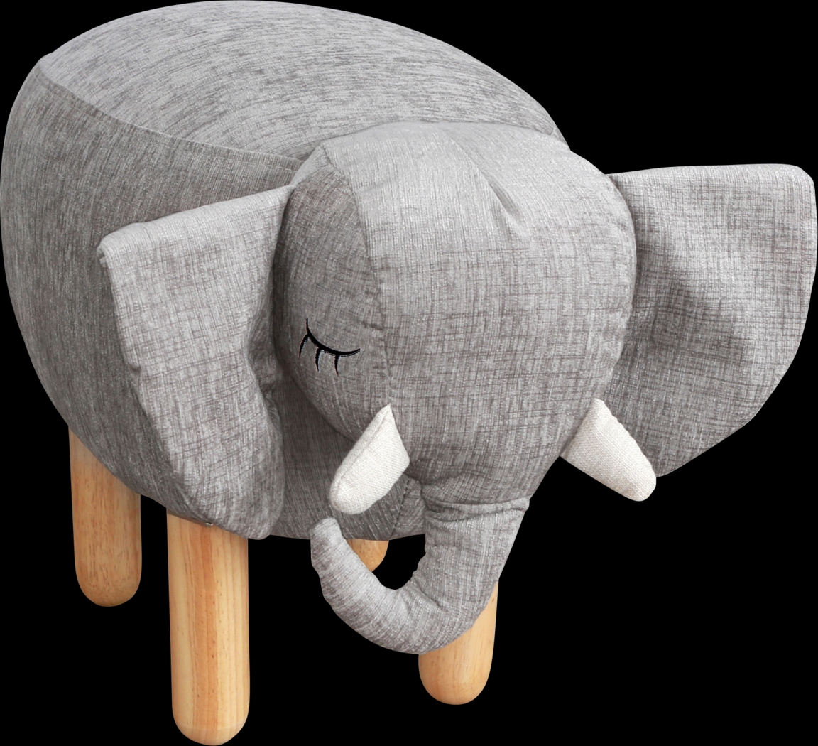 Kids Ellie the Elephant Gray Ottoman - Thumbnail - Image 1