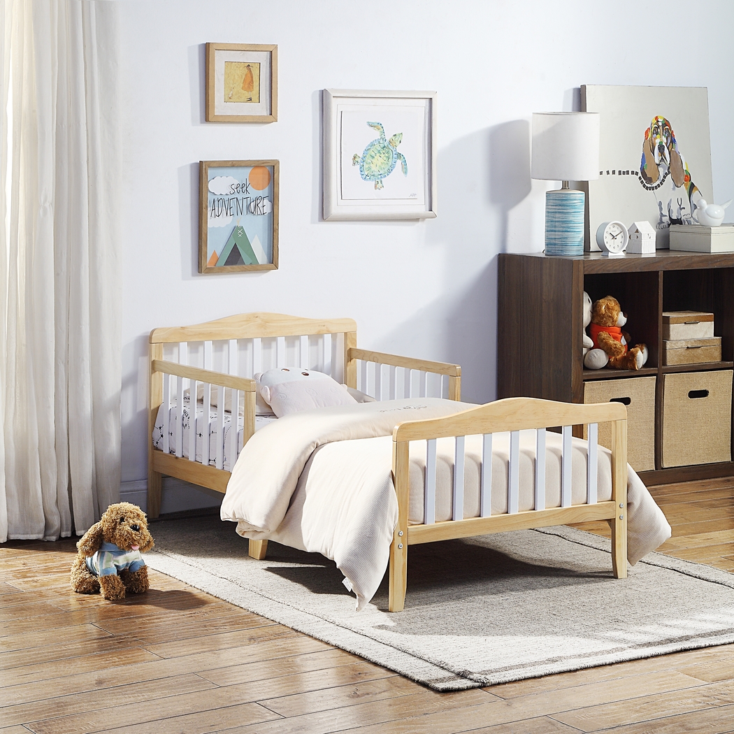 Kids Elvoro Natural/White Toddler Bed - Thumbnail - Image 2