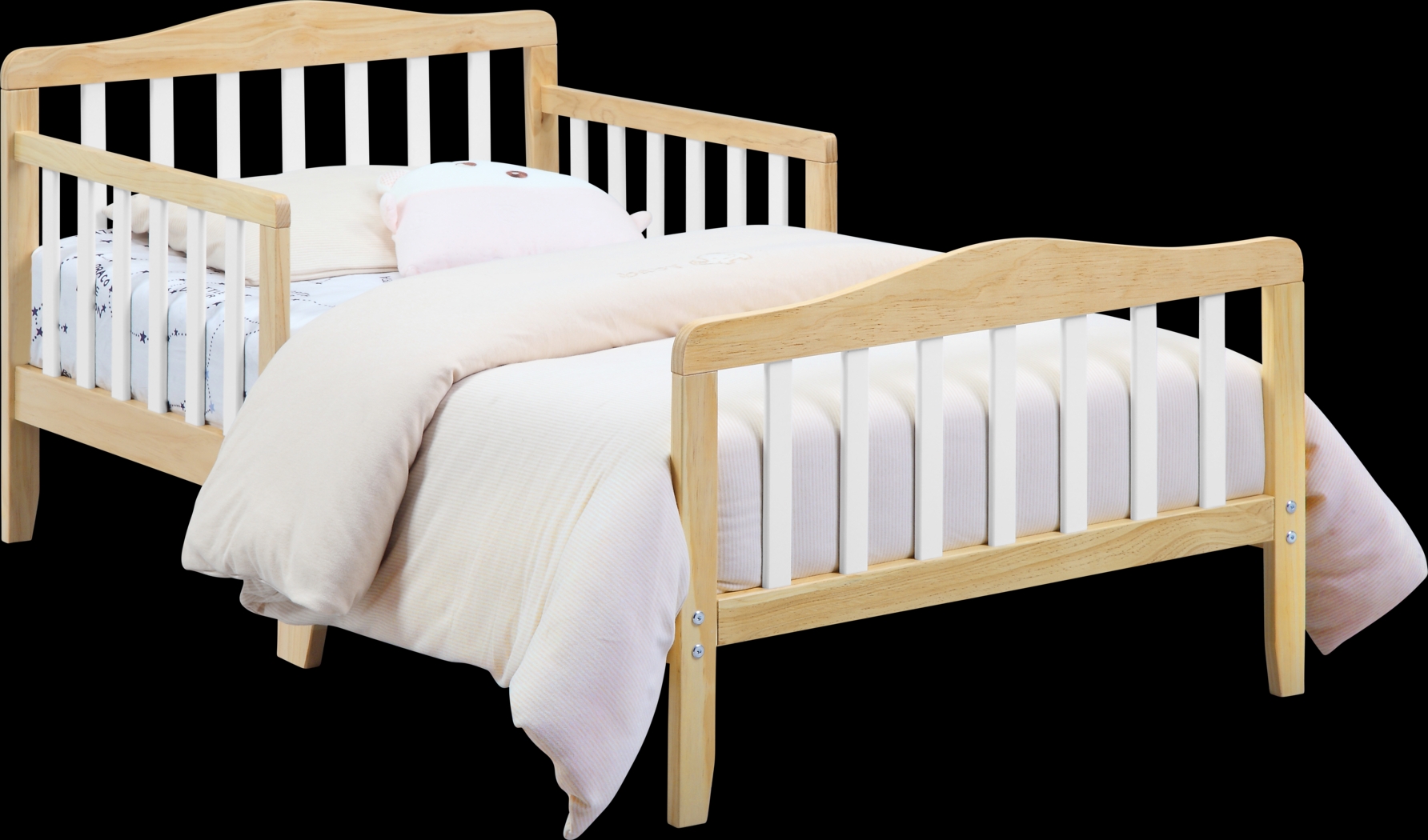 Kids Elvoro Natural/White Toddler Bed - Thumbnail - Image 1