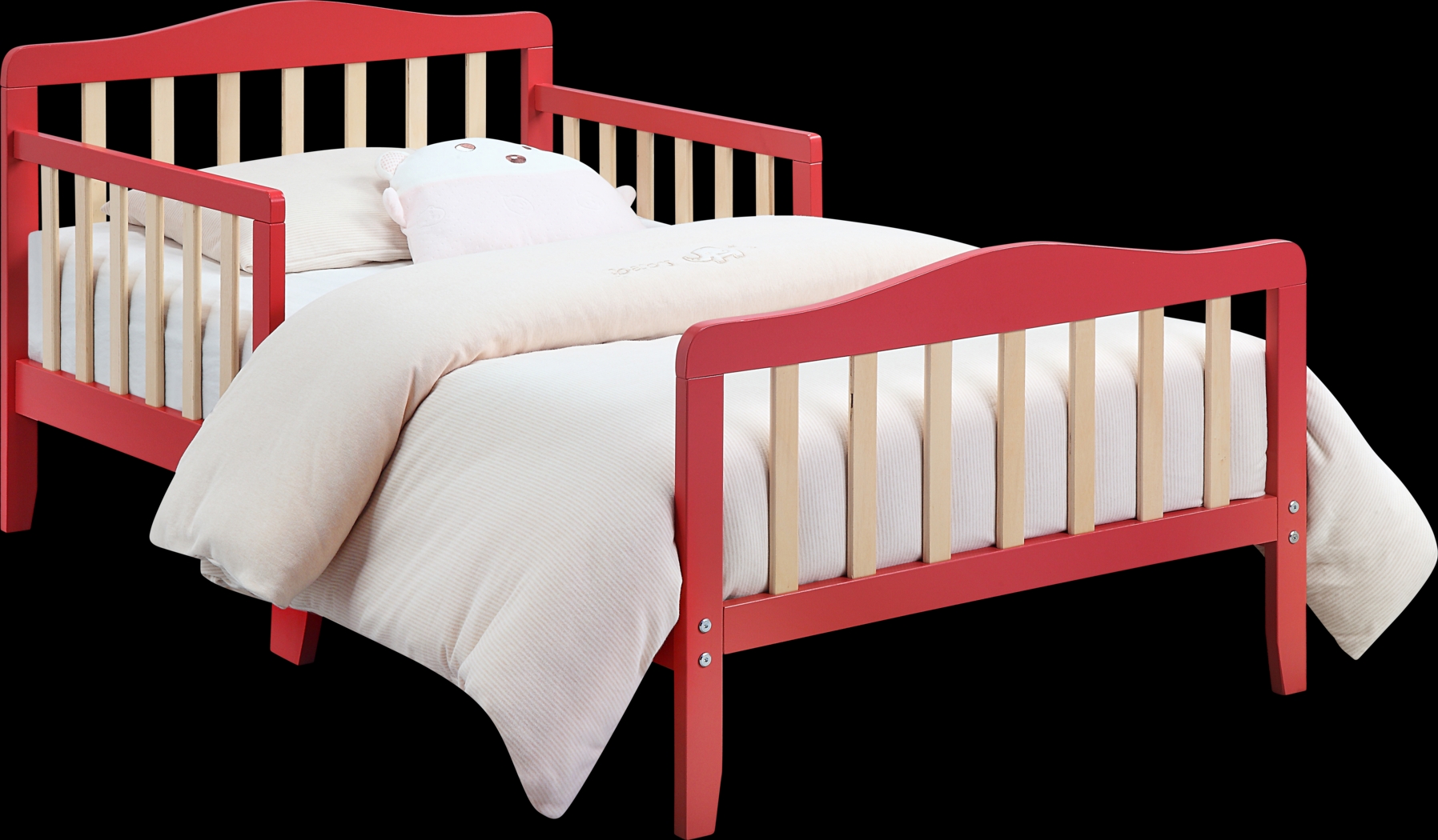 Kids Elvoro Red/Natural Toddler Bed - Thumbnail - Image 1