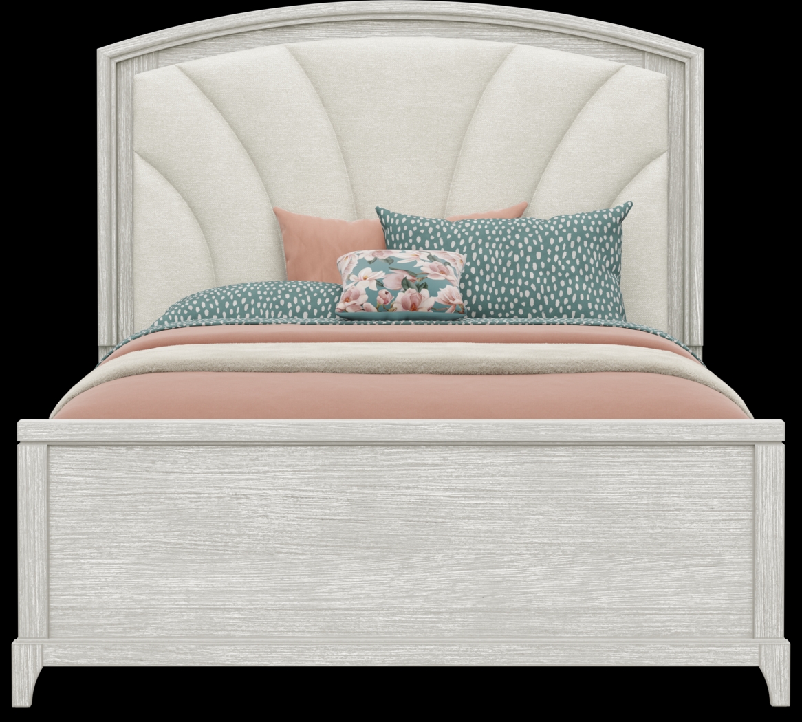 Kids Emilie Rose Full Wirebrush Gray Upholstered Bedroom - Thumbnail - Image 3