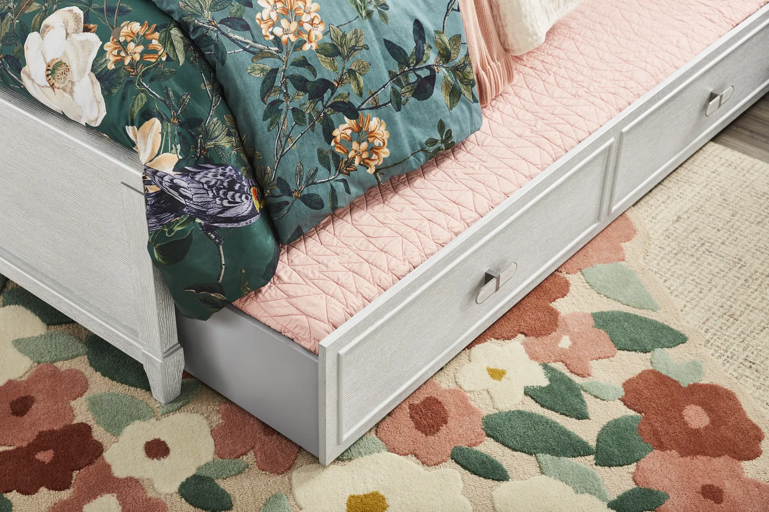 Kids Emilie Rose Wirebrush Gray Twin Storage Trundle - Thumbnail - Image 3