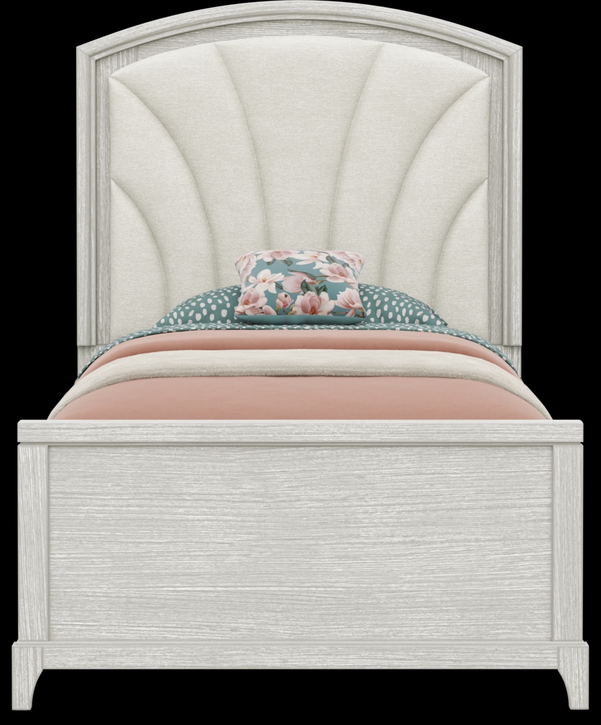 Kids Emilie Rose Twin Wirebrush Gray Upholstered Bedroom - Thumbnail - Image 3