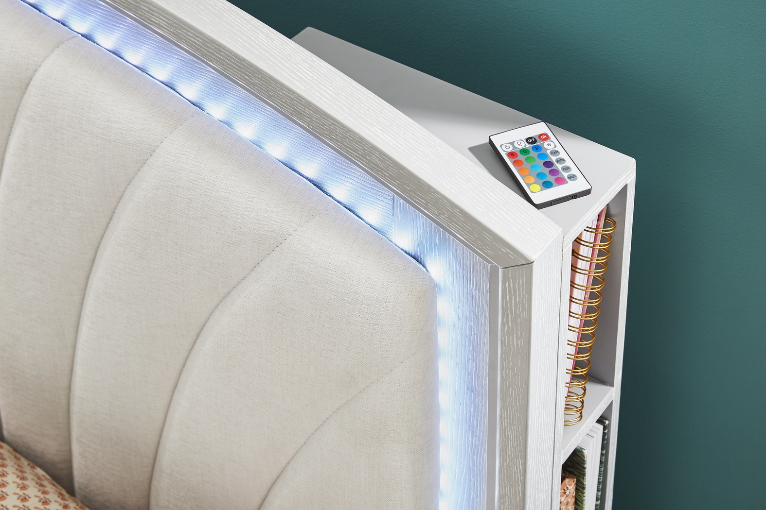 Kids Emilie Rose Twin Wirebrush Gray Upholstered Bedroom - Thumbnail - Image 4