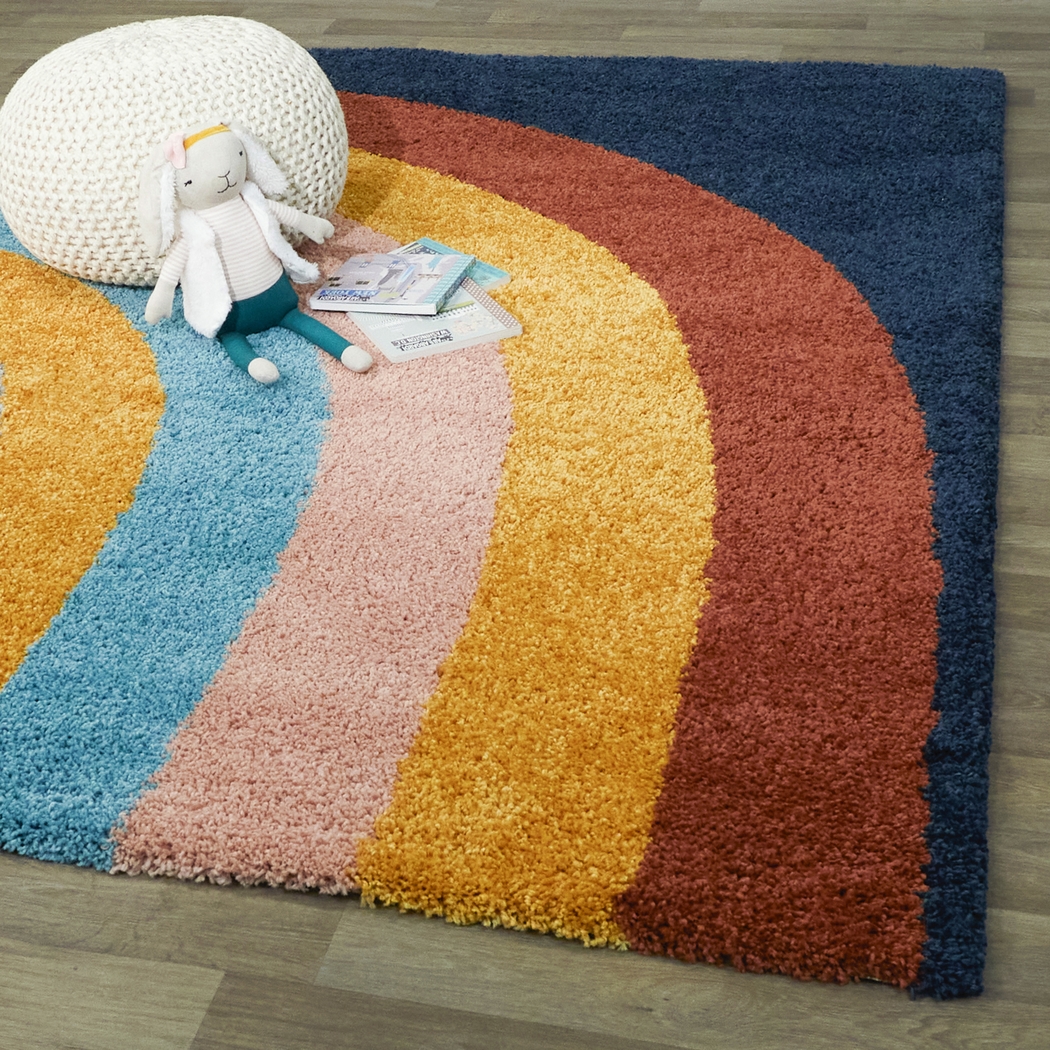 Kids End Of The Rainbow Navy 7'10 x 10' Rug - Thumbnail - Image 2