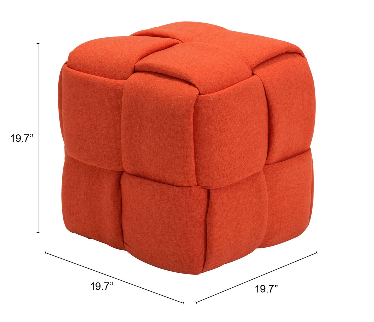 Kids Esher Orange Ottoman - Thumbnail - Image 3