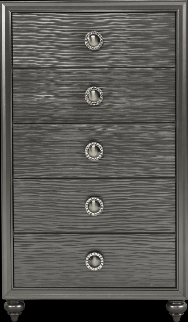 Kids Evangeline Charcoal 5 Pc Full Lighted Upholstered Bedroom - Thumbnail - Image 3