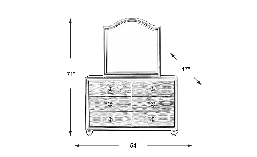 Dimension Image. Please refer to the Dimension Tab on this page for dimension details.