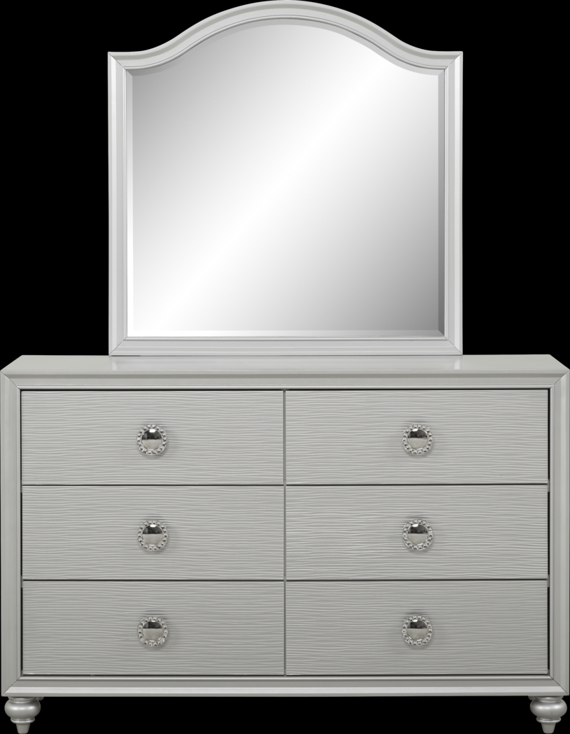 Kids Evangeline Silver Dresser & Mirror Set - Thumbnail - Image 1