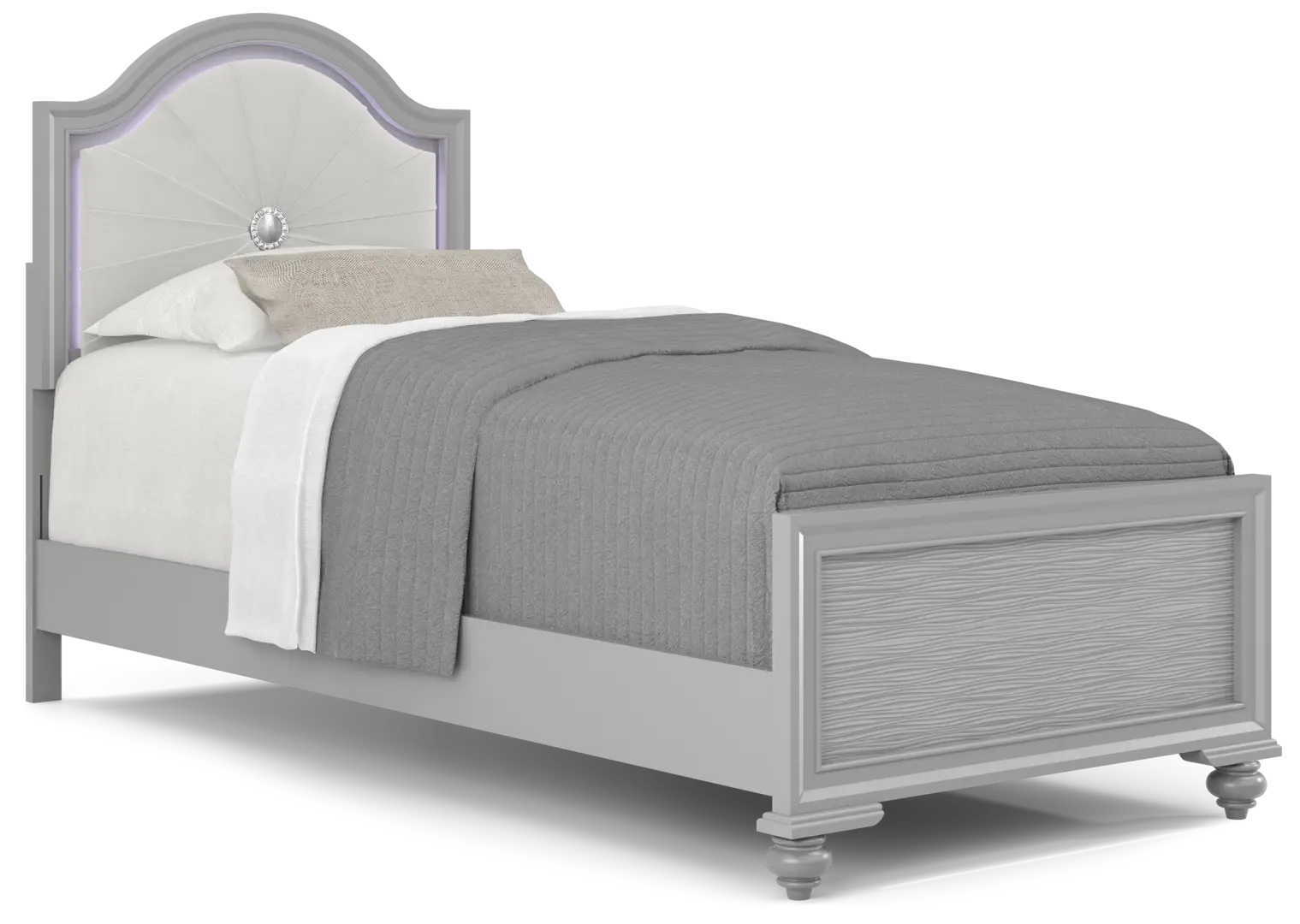 silver twin bed