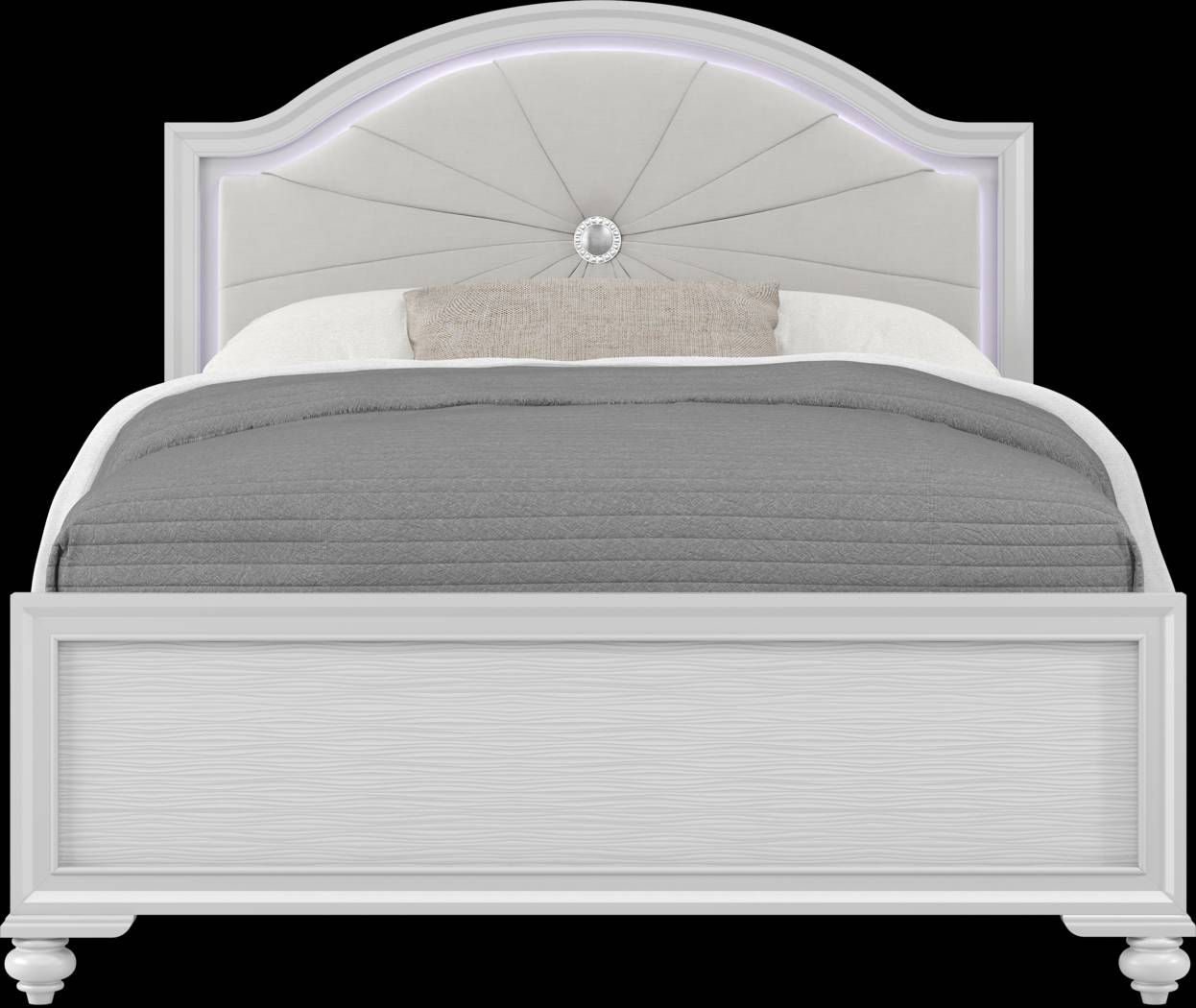 Kids Evangeline White 5 Pc Full Lighted Upholstered Bedroom - Thumbnail - Image 3