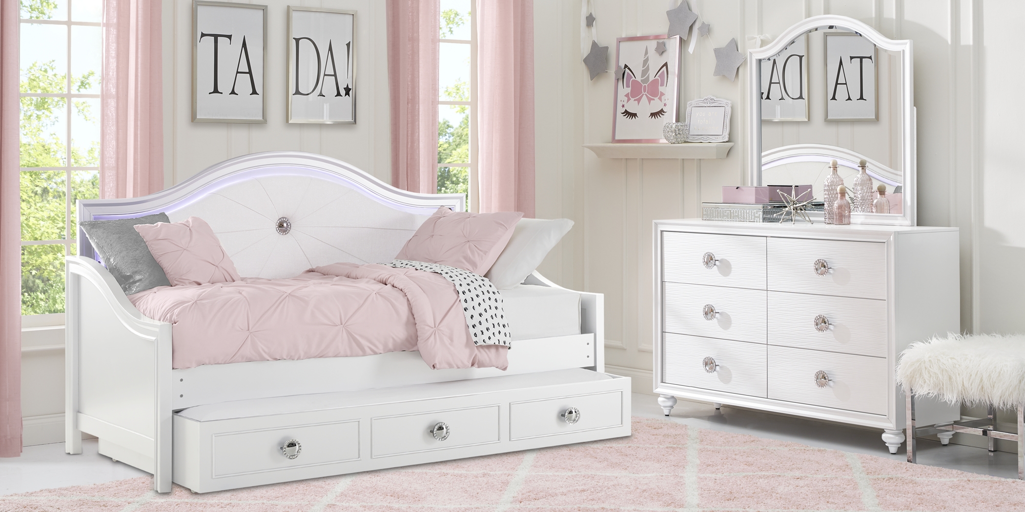 Kids Evangeline White 5 Pc Twin Daybed Bedroom - Thumbnail - Image 7