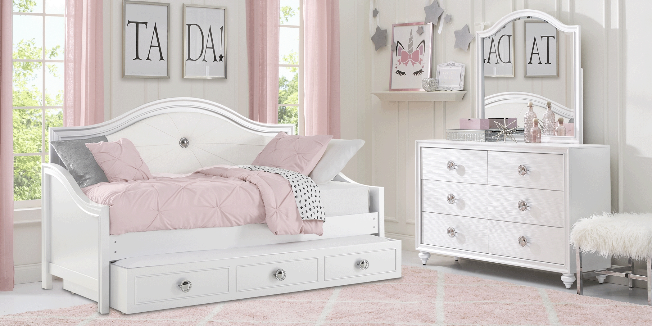 Kids Evangeline White 5 Pc Twin Daybed Bedroom - Thumbnail - Image 8