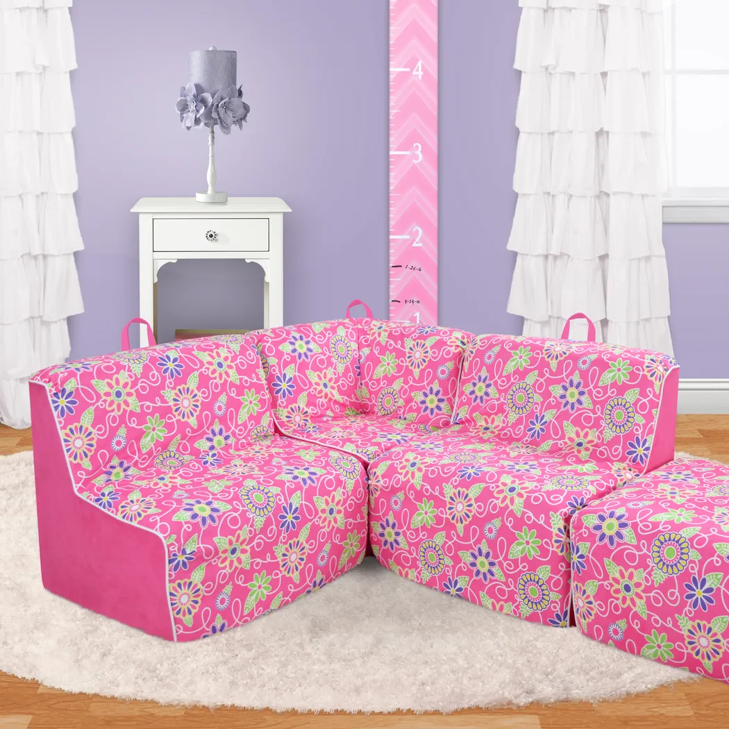 Kids Everin Pink Sectional - Thumbnail - Image 2