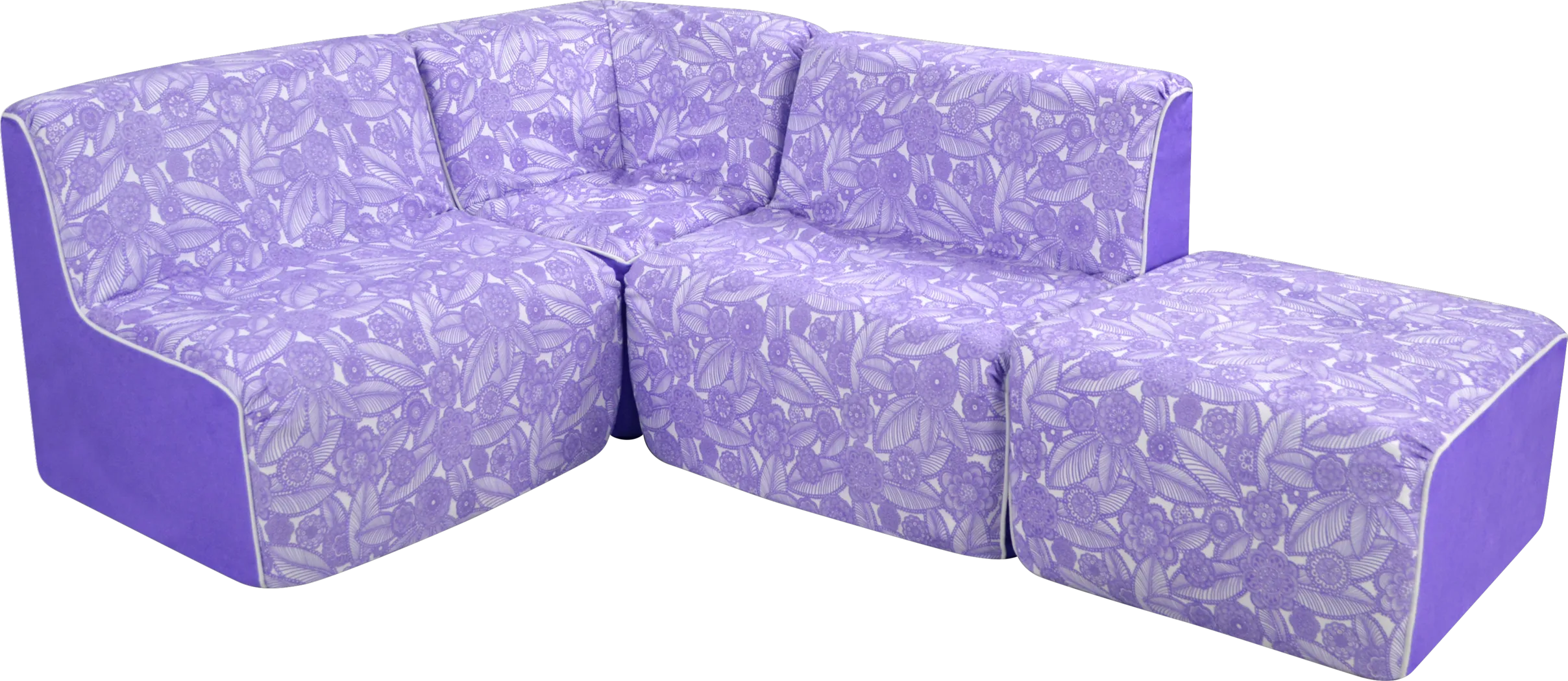 Kids Everin Purple Sectional - Thumbnail - Image 1