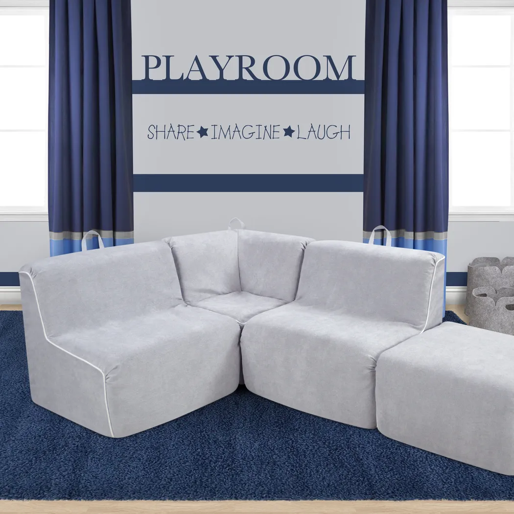 Kids Everin Silver Sectional - Thumbnail - Image 2