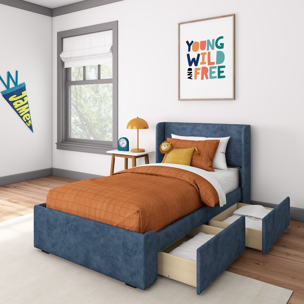 Kids Evosa I Blue Twin Bed - Thumbnail - Image 2