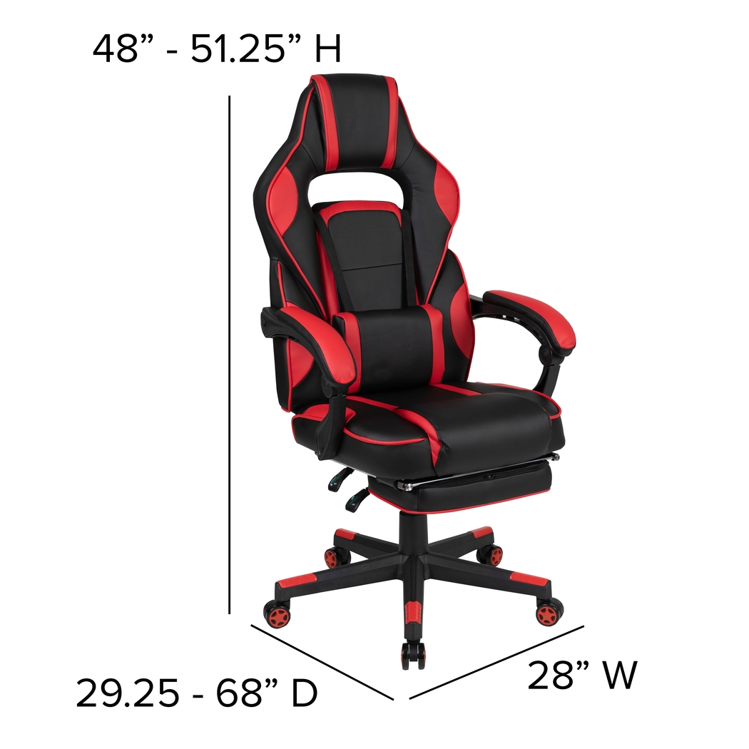 Exfor Red Ergonomic PC Gaming Chair with Footrest - Thumbnail - Image 12