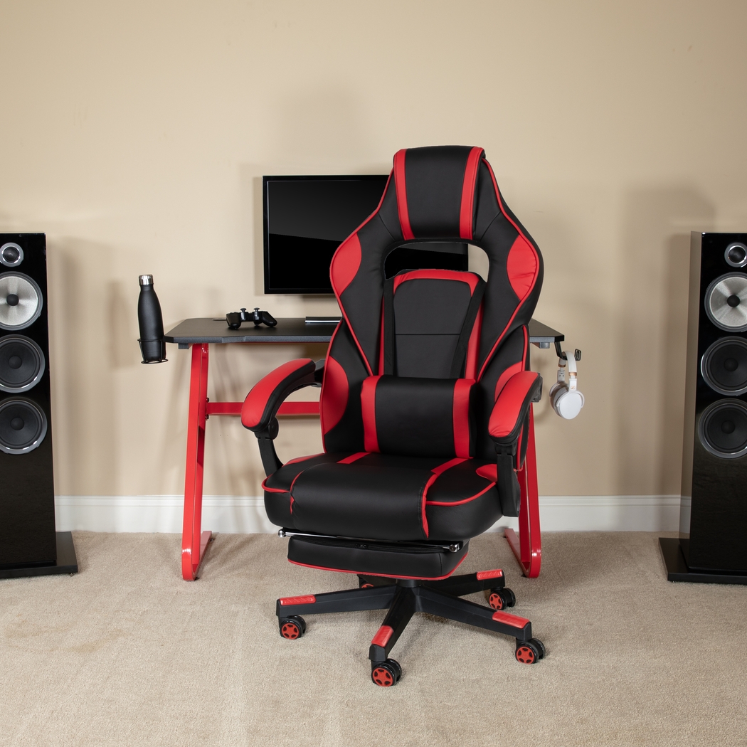 Exfor Red Ergonomic PC Gaming Chair with Footrest - Thumbnail - Image 9